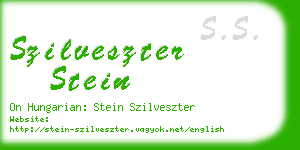 szilveszter stein business card